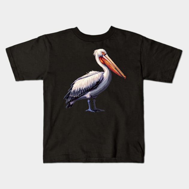 16-Bit Pelican Kids T-Shirt by Animal Sphere